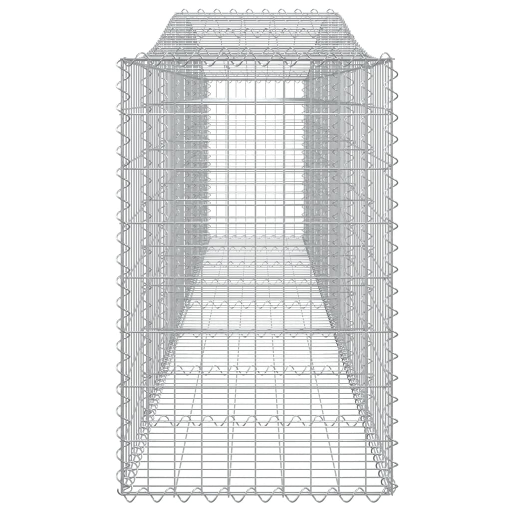 Kaareva kivikori 400x50x80/100 cm galvanoitu rauta - Sisustajankoti.fi