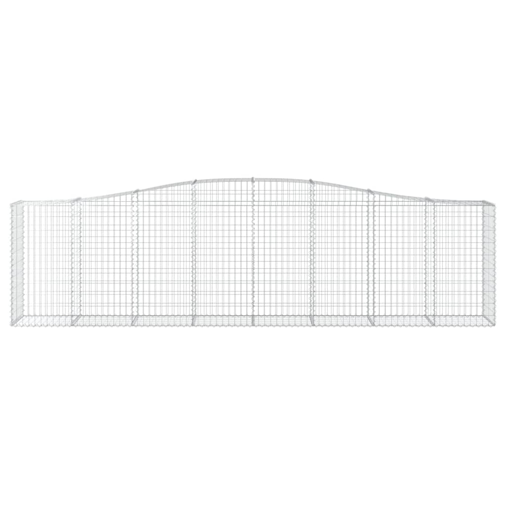 Kaareva kivikori 400x50x100/120 cm galvanoitu rauta - Sisustajankoti.fi