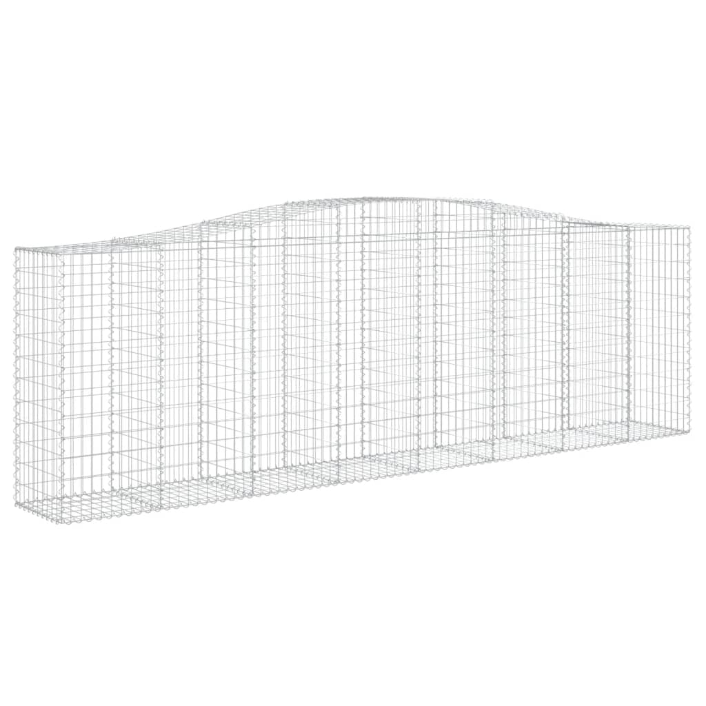 Kaareva kivikori 400x50x120/140 cm galvanoitu rauta - Sisustajankoti.fi