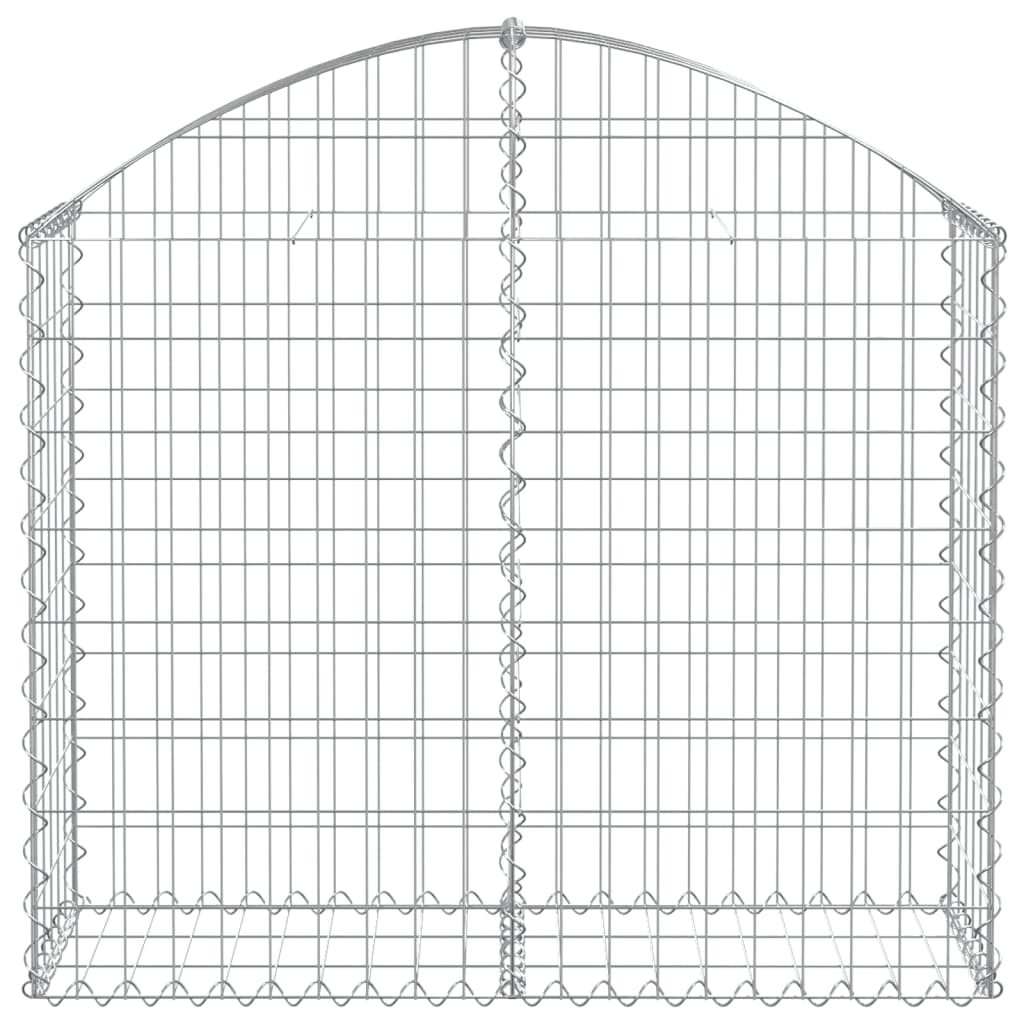 Kaareva kivikori 100x30x80/100 cm galvanoitu rauta - Sisustajankoti.fi