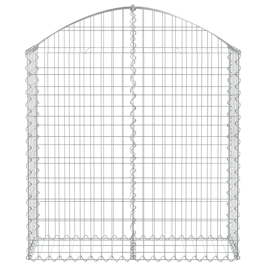 Kaareva kivikori 100x30x100/120 cm galvanoitu rauta - Sisustajankoti.fi