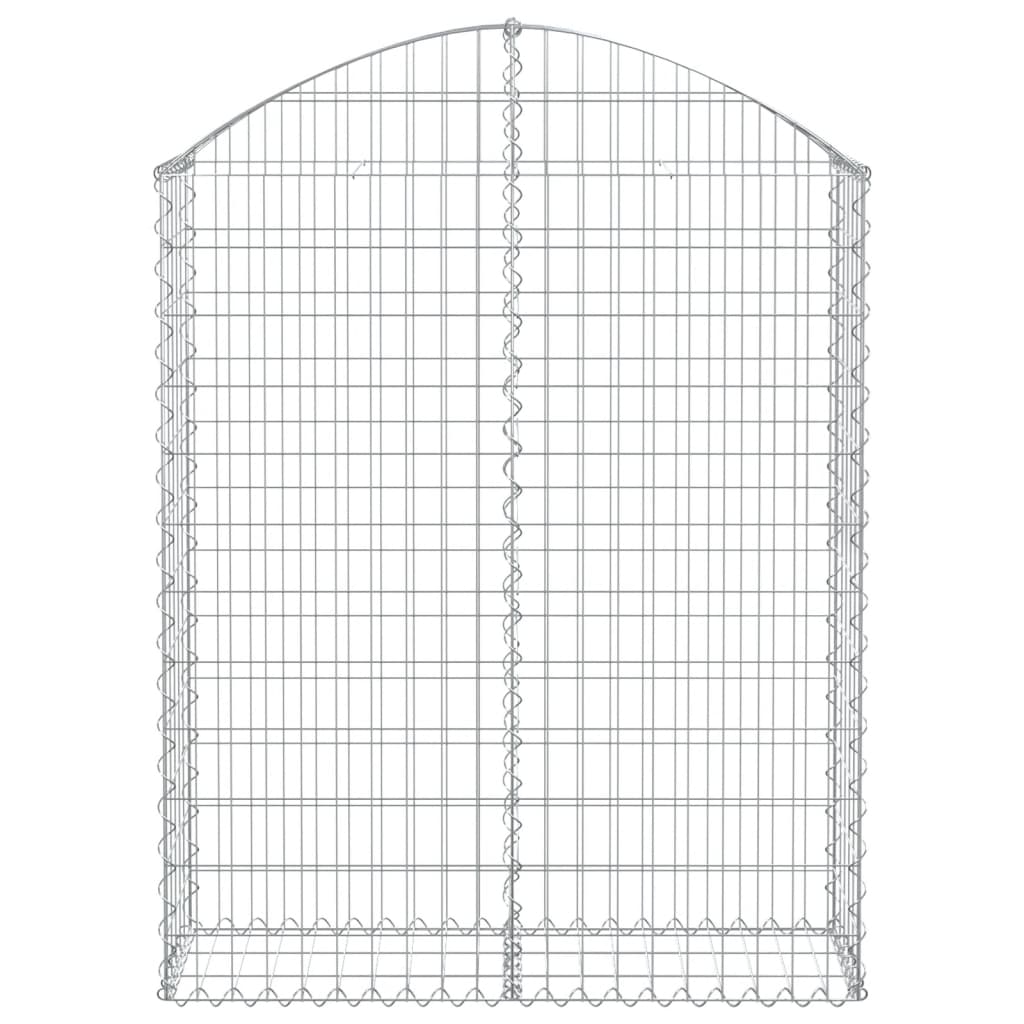 Kaareva kivikori 100x30x120/140 cm galvanoitu rauta - Sisustajankoti.fi