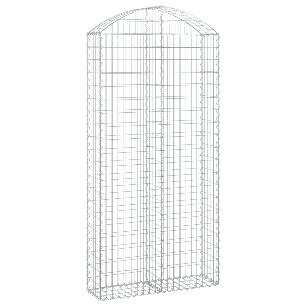 Kaareva kivikori 100x30x200/220 cm galvanoitu rauta - Sisustajankoti.fi