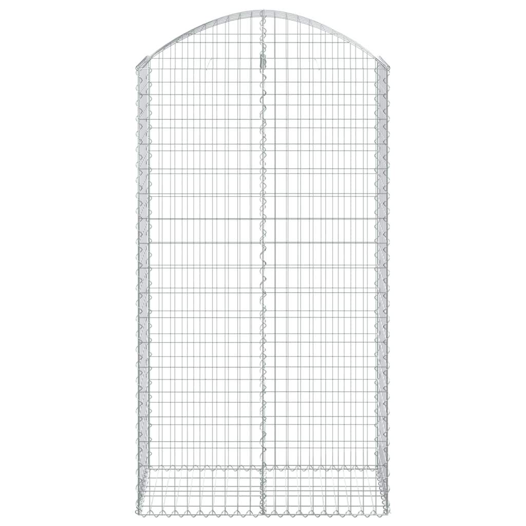 Kaareva kivikori 100x50x180/200 cm galvanoitu rauta - Sisustajankoti.fi