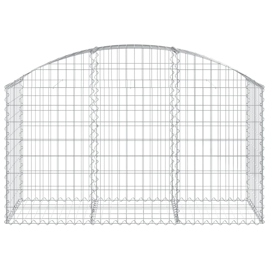 Kaareva kivikori 150x50x80/100 cm galvanoitu rauta - Sisustajankoti.fi