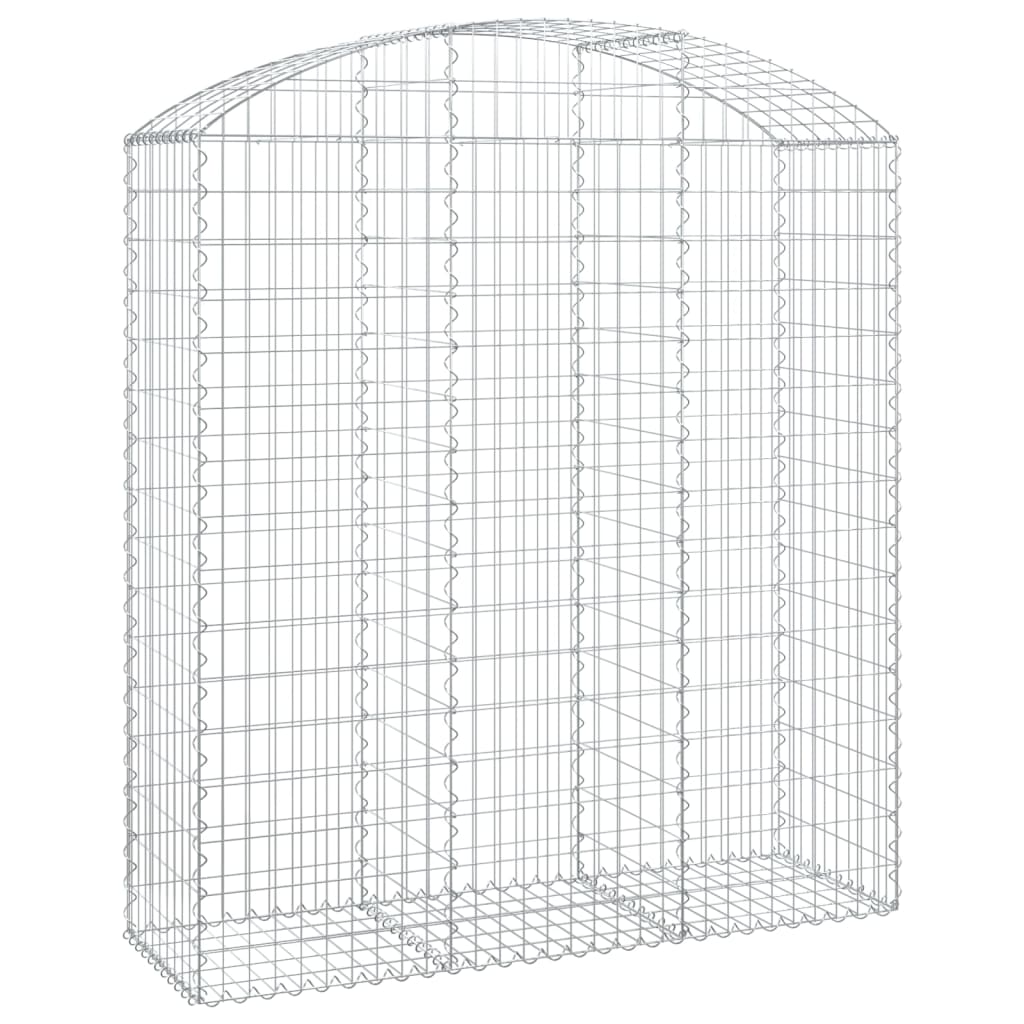 Kaareva kivikori 150x50x160/180 cm galvanoitu rauta - Sisustajankoti.fi