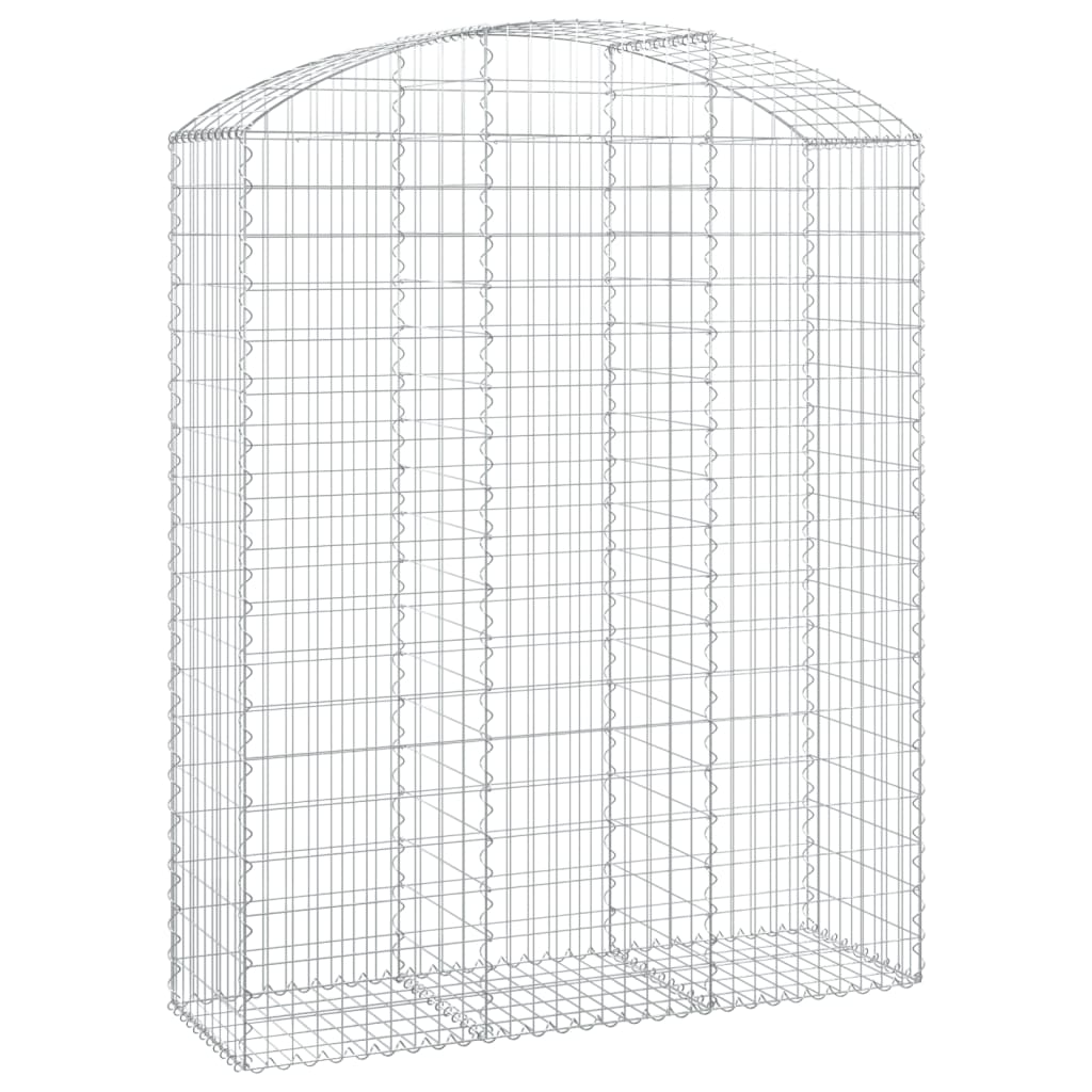 Kaareva kivikori 150x50x180/200 cm galvanoitu rauta - Sisustajankoti.fi