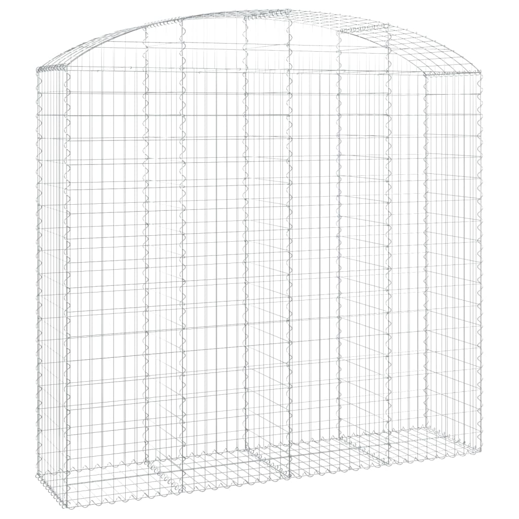Kaareva kivikori 200x50x180/200 cm galvanoitu rauta - Sisustajankoti.fi