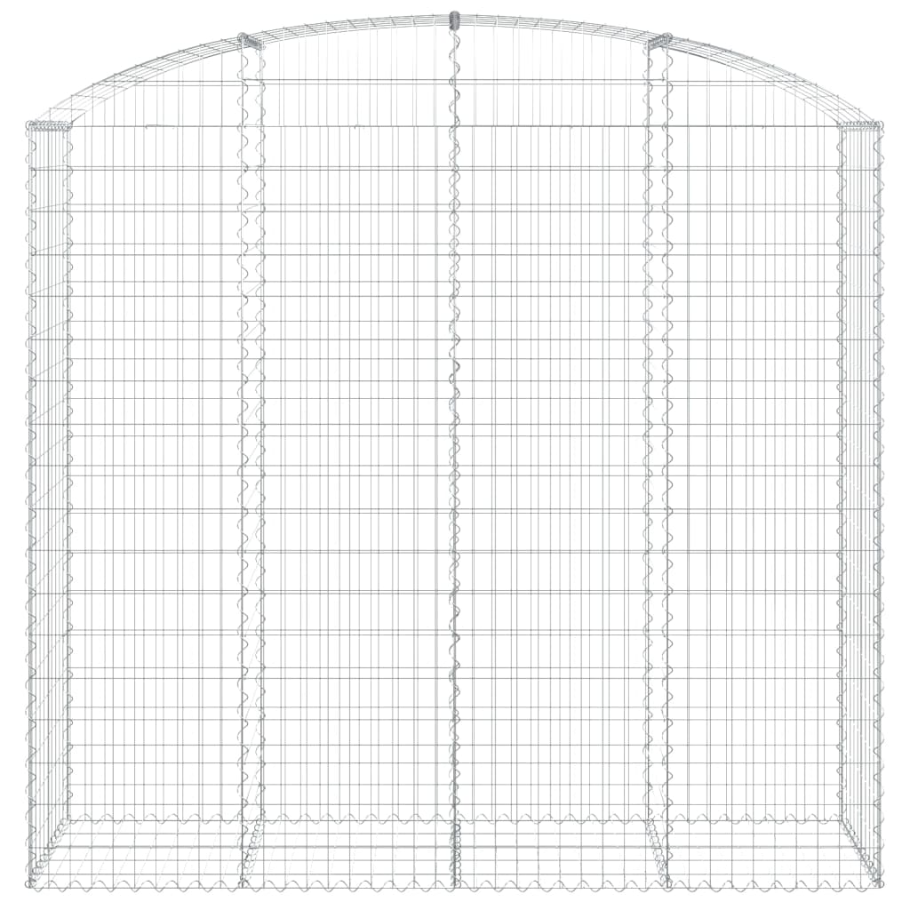 Kaareva kivikori 200x50x180/200 cm galvanoitu rauta - Sisustajankoti.fi