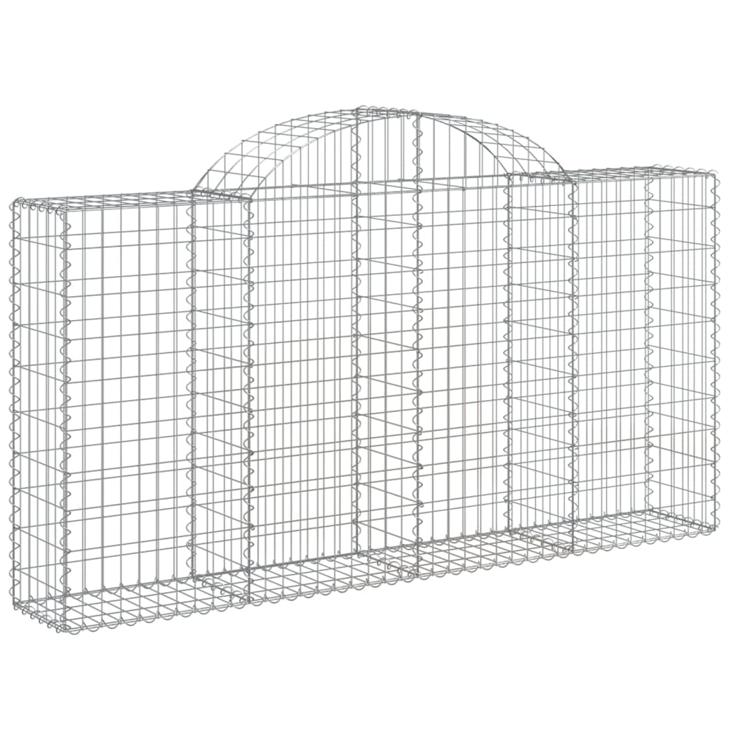 Kaareva kivikori 200x30x100/120 cm galvanoitu rauta - Sisustajankoti.fi
