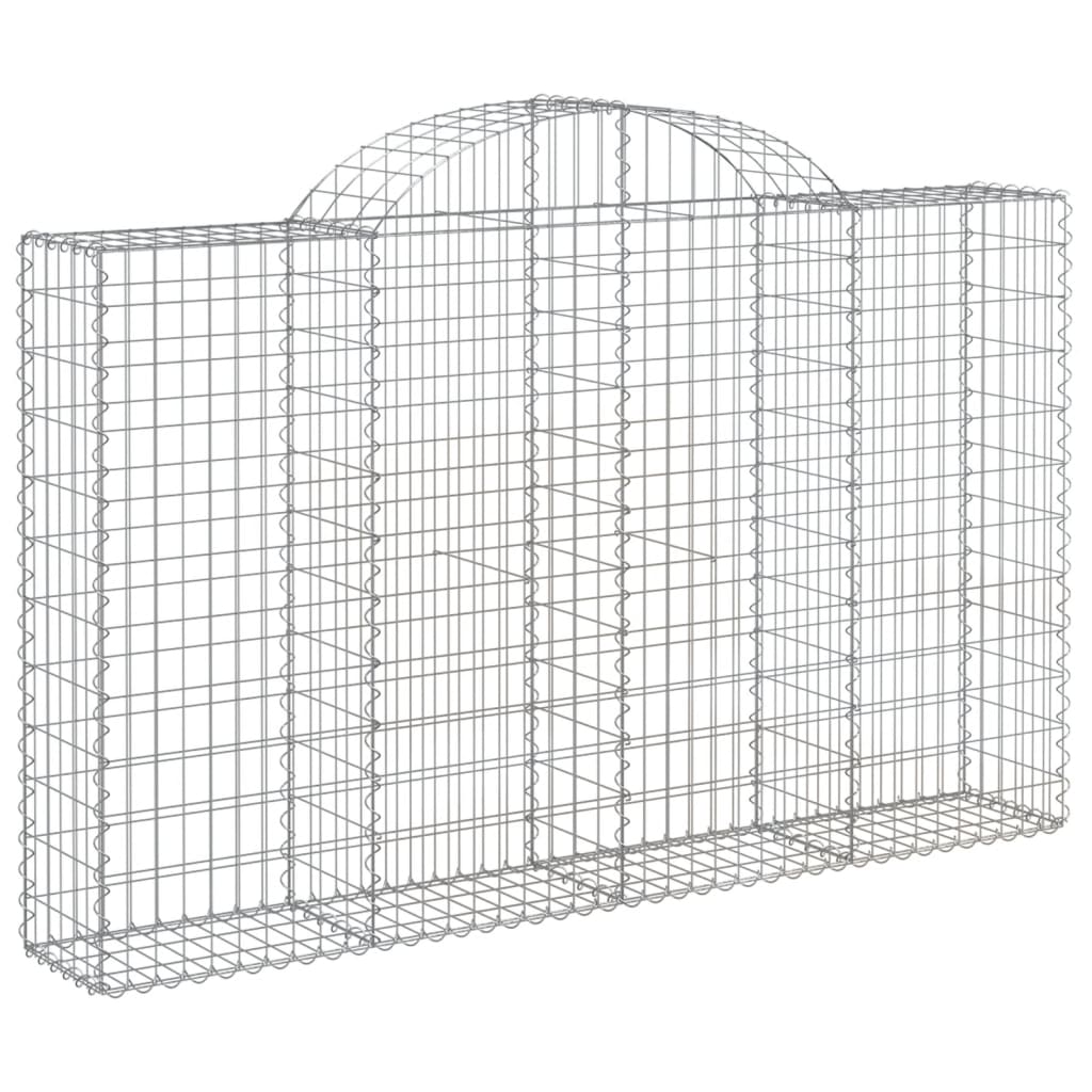 Kaareva kivikori 200x30x120/140 cm galvanoitu rauta - Sisustajankoti.fi