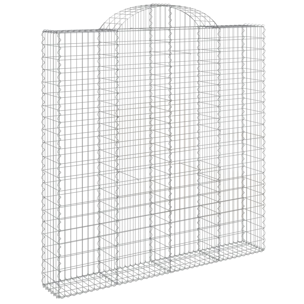 Kaareva kivikori 200x30x200/220 cm galvanoitu rauta - Sisustajankoti.fi