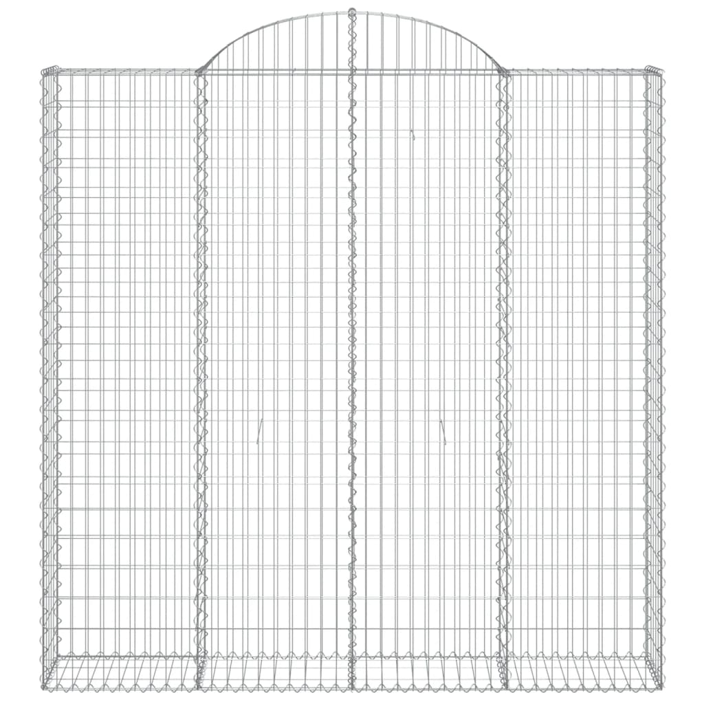 Kaareva kivikori 200x30x200/220 cm galvanoitu rauta - Sisustajankoti.fi