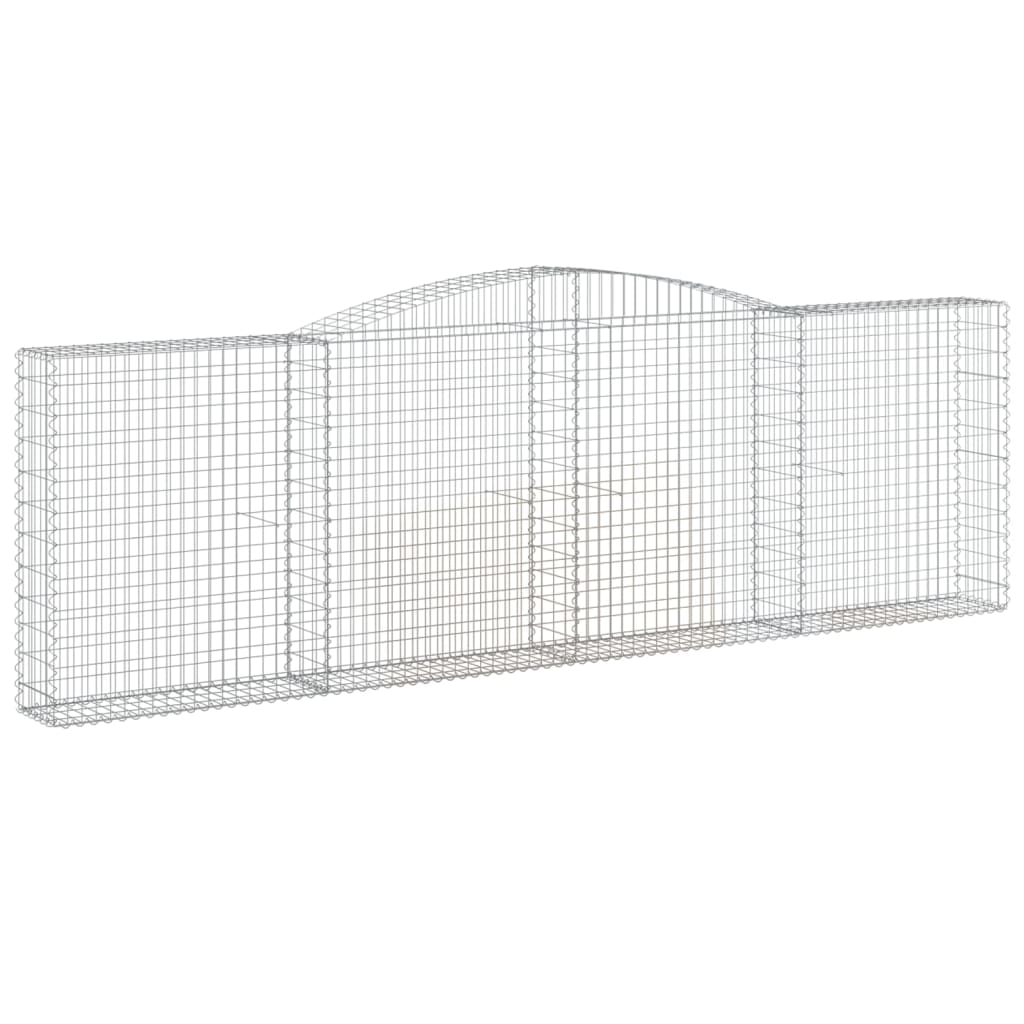 Kaareva kivikori 400x30x120/140 cm galvanoitu rauta - Sisustajankoti.fi