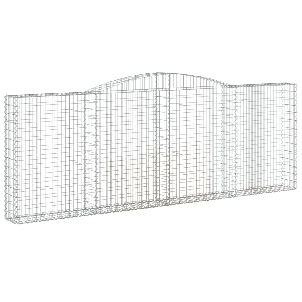Kaareva kivikori 400x30x140/160 cm galvanoitu rauta - Sisustajankoti.fi