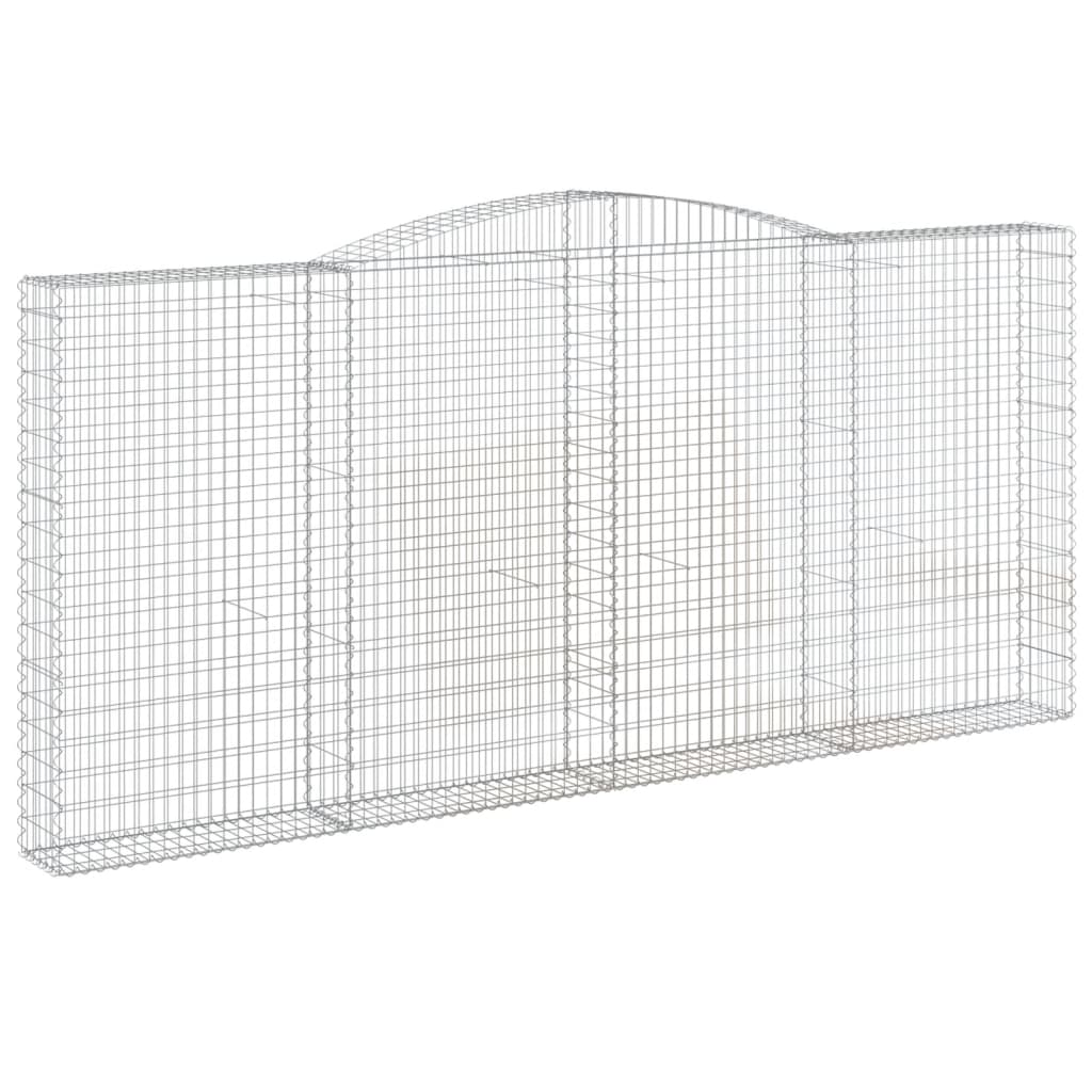 Kaareva kivikori 400x30x180/200 cm galvanoitu rauta - Sisustajankoti.fi