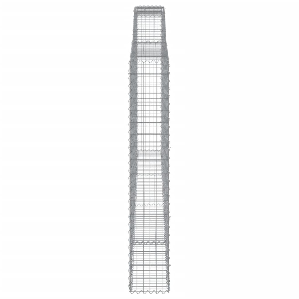 Kaareva kivikori 400x30x180/200 cm galvanoitu rauta - Sisustajankoti.fi