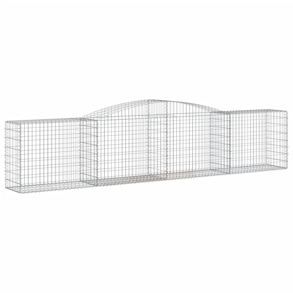 Kaareva kivikori 400x50x80/100 cm galvanoitu rauta - Sisustajankoti.fi