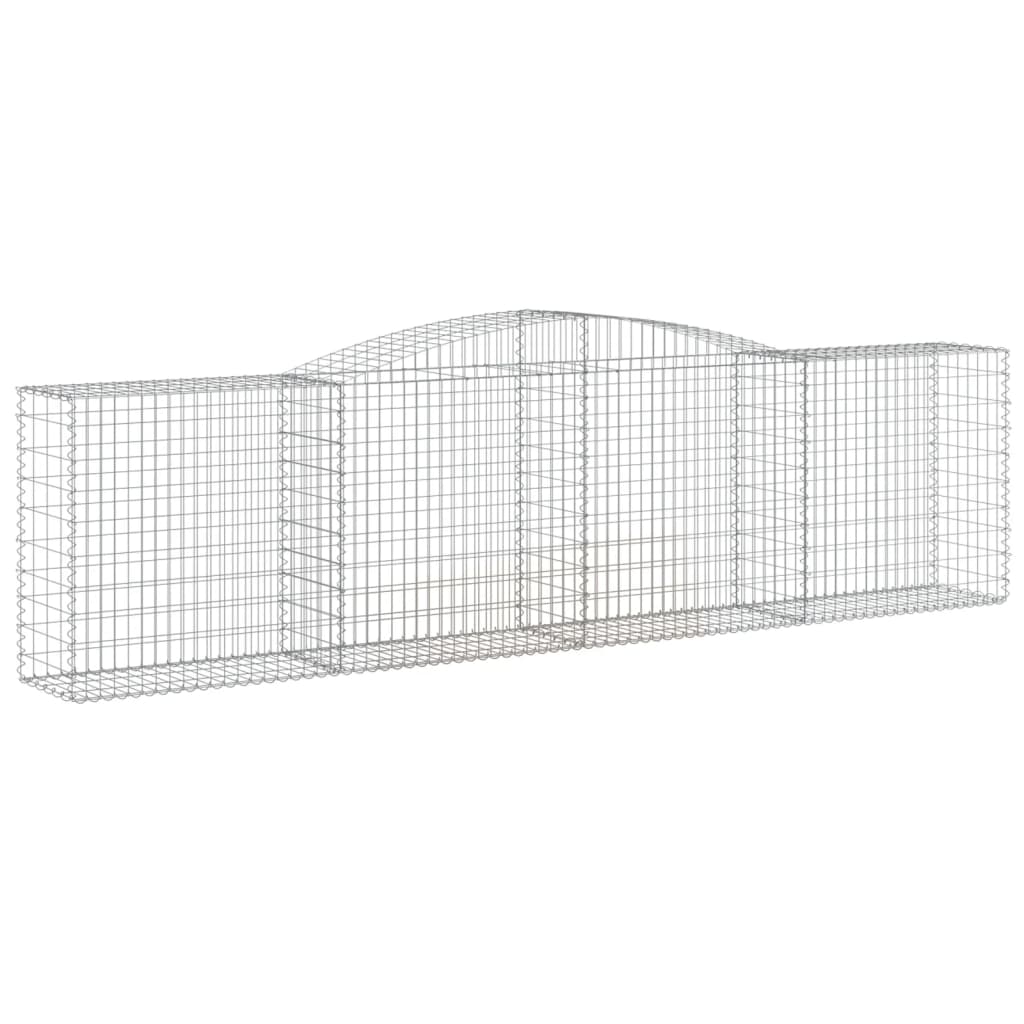Kaareva kivikori 400x50x100/120 cm galvanoitu rauta - Sisustajankoti.fi