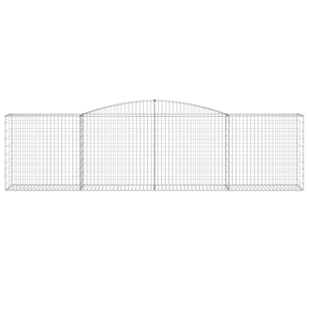 Kaareva kivikori 400x50x100/120 cm galvanoitu rauta - Sisustajankoti.fi