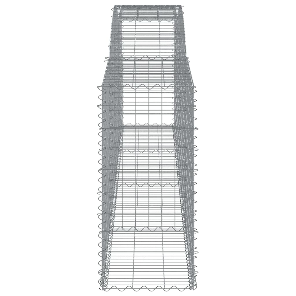 Kaareva kivikori 400x50x100/120 cm galvanoitu rauta - Sisustajankoti.fi