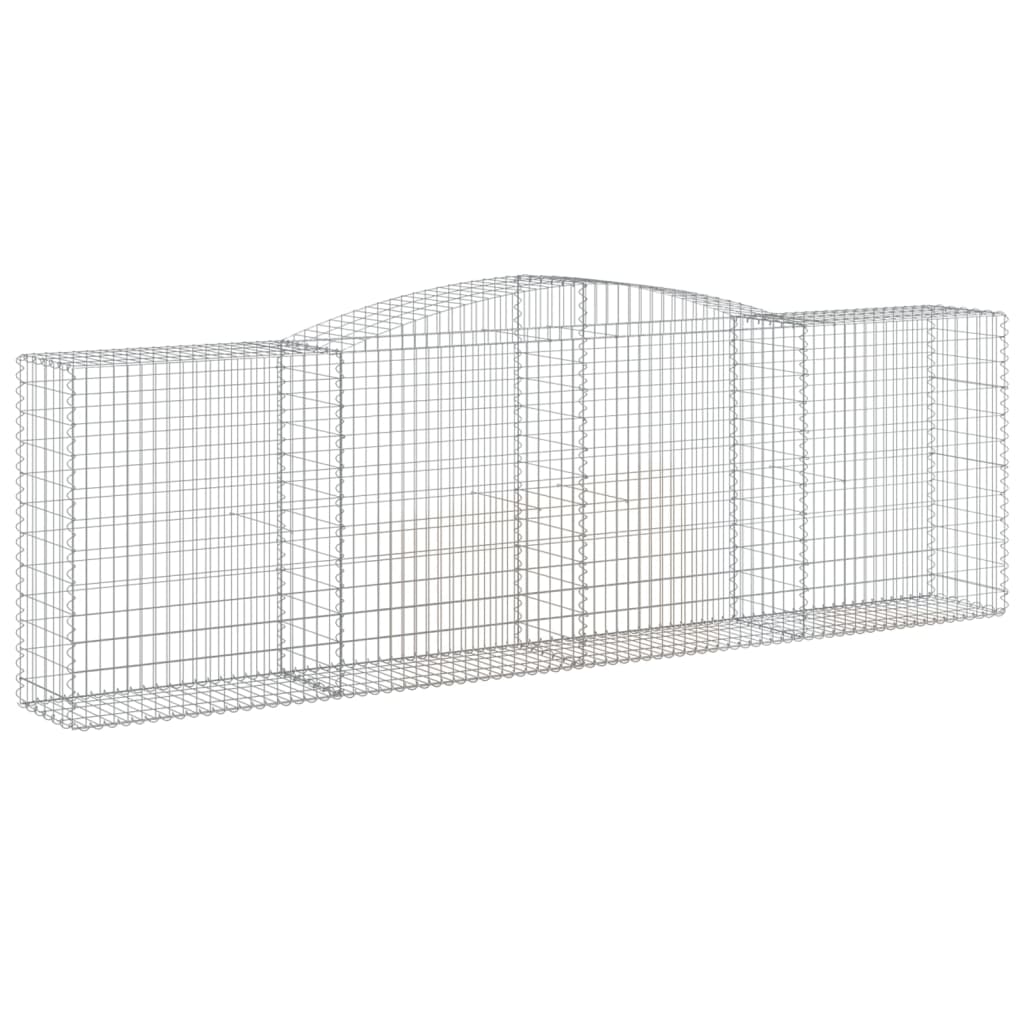 Kaareva kivikori 400x50x120/140 cm galvanoitu rauta - Sisustajankoti.fi