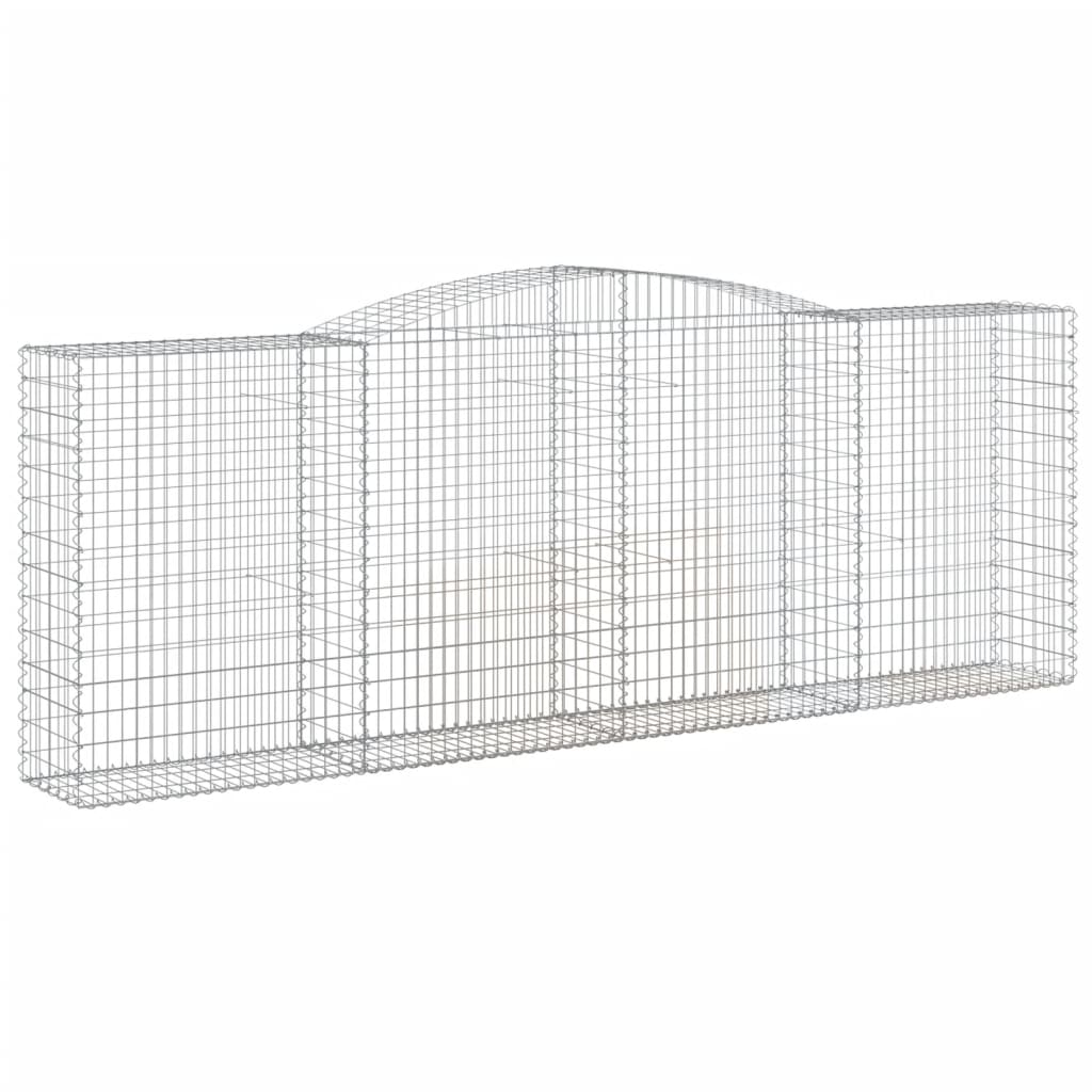 Kaareva kivikori 400x50x140/160 cm galvanoitu rauta - Sisustajankoti.fi