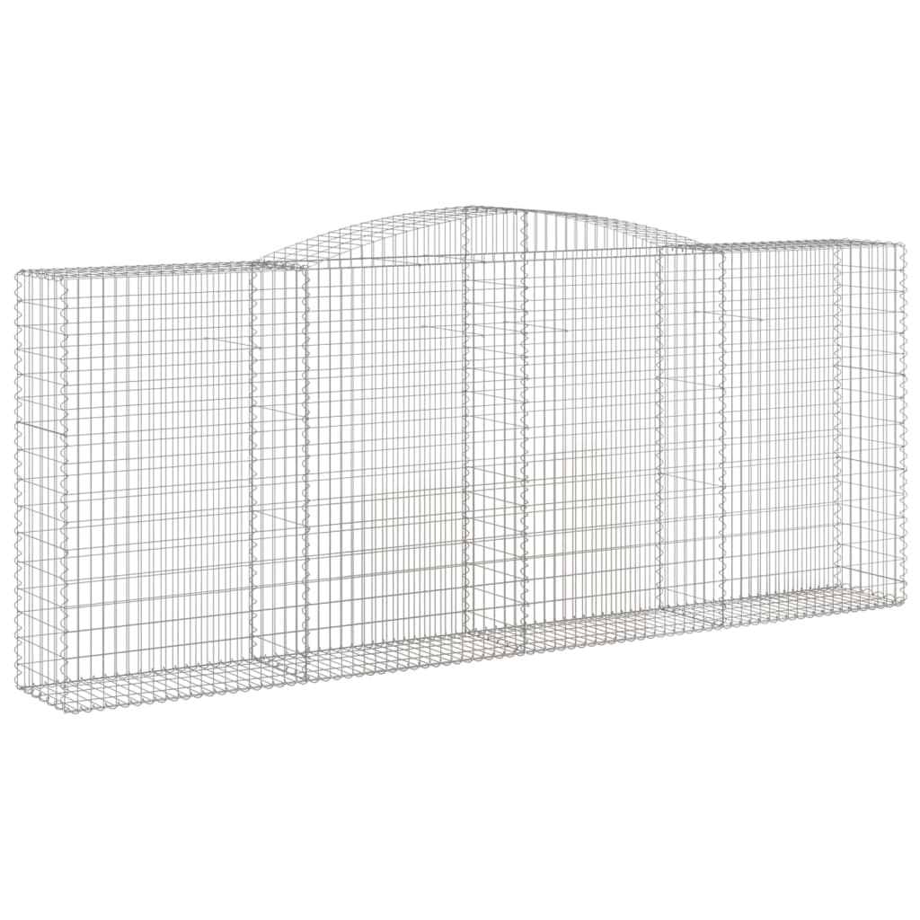 Kaareva kivikori 400x50x160/180 cm galvanoitu rauta - Sisustajankoti.fi