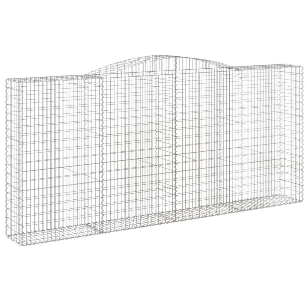 Kaareva kivikori 400x50x180/200 cm galvanoitu rauta - Sisustajankoti.fi