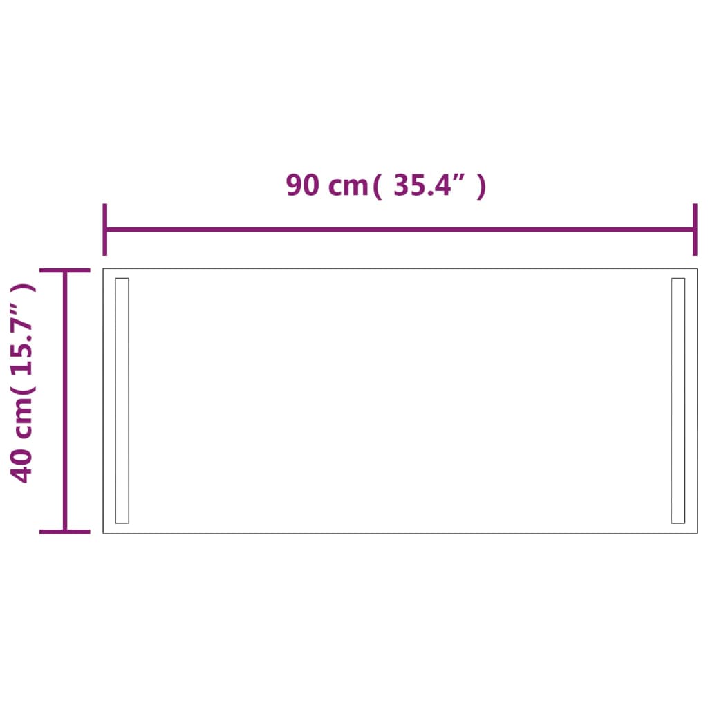 Kylpyhuoneen LED-peili 40x90 cm - Sisustajankoti.fi