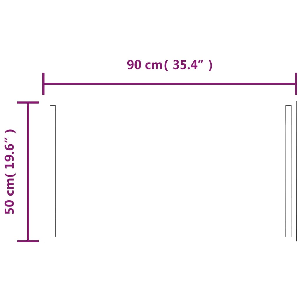 Kylpyhuoneen LED-peili 50x90 cm - Sisustajankoti.fi