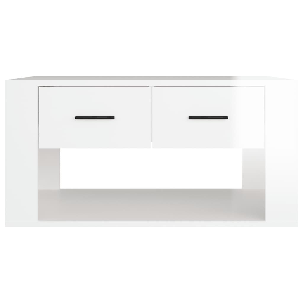 Sohvapöytä korkeakiilto valkoinen 80x50x40 cm tekninen puu - Sisustajankoti.fi