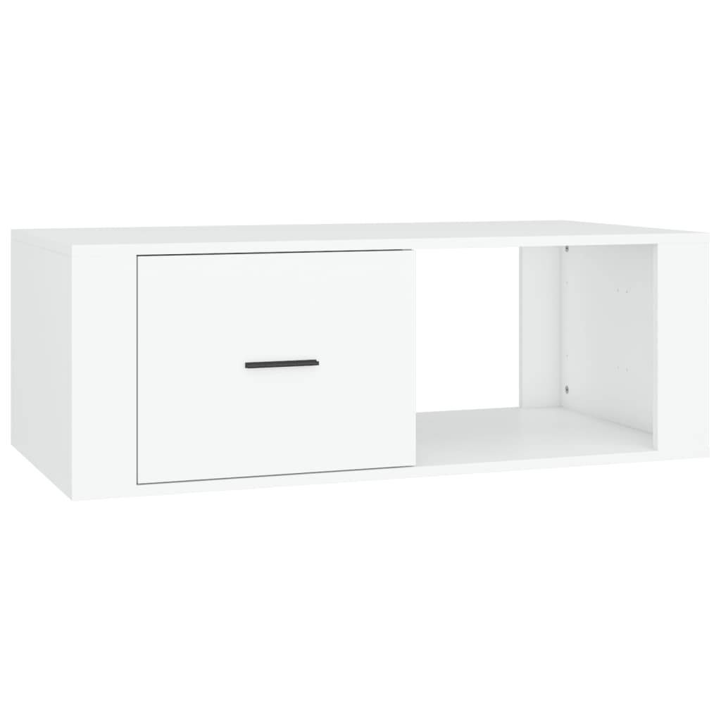 Sohvapöytä valkoinen 100x50,5x35 cm tekninen puu - Sisustajankoti.fi