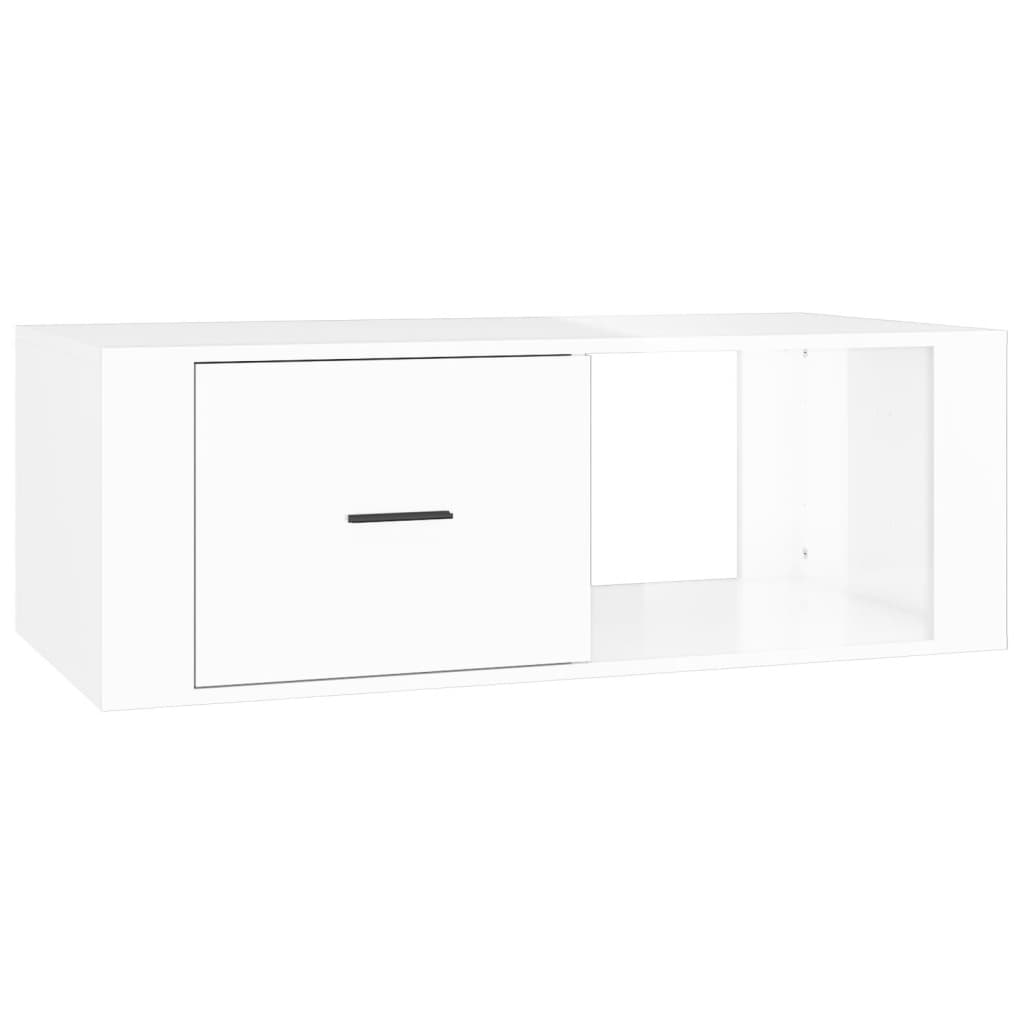 Sohvapöytä korkeakiilto valkoinen 100x50,5x35 cm tekninen puu - Sisustajankoti.fi