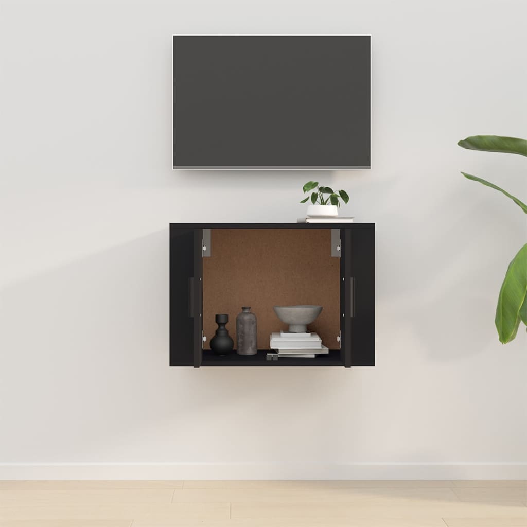 Seinäkiinnitettävä TV-taso musta 57x34,5x40 cm - Sisustajankoti.fi