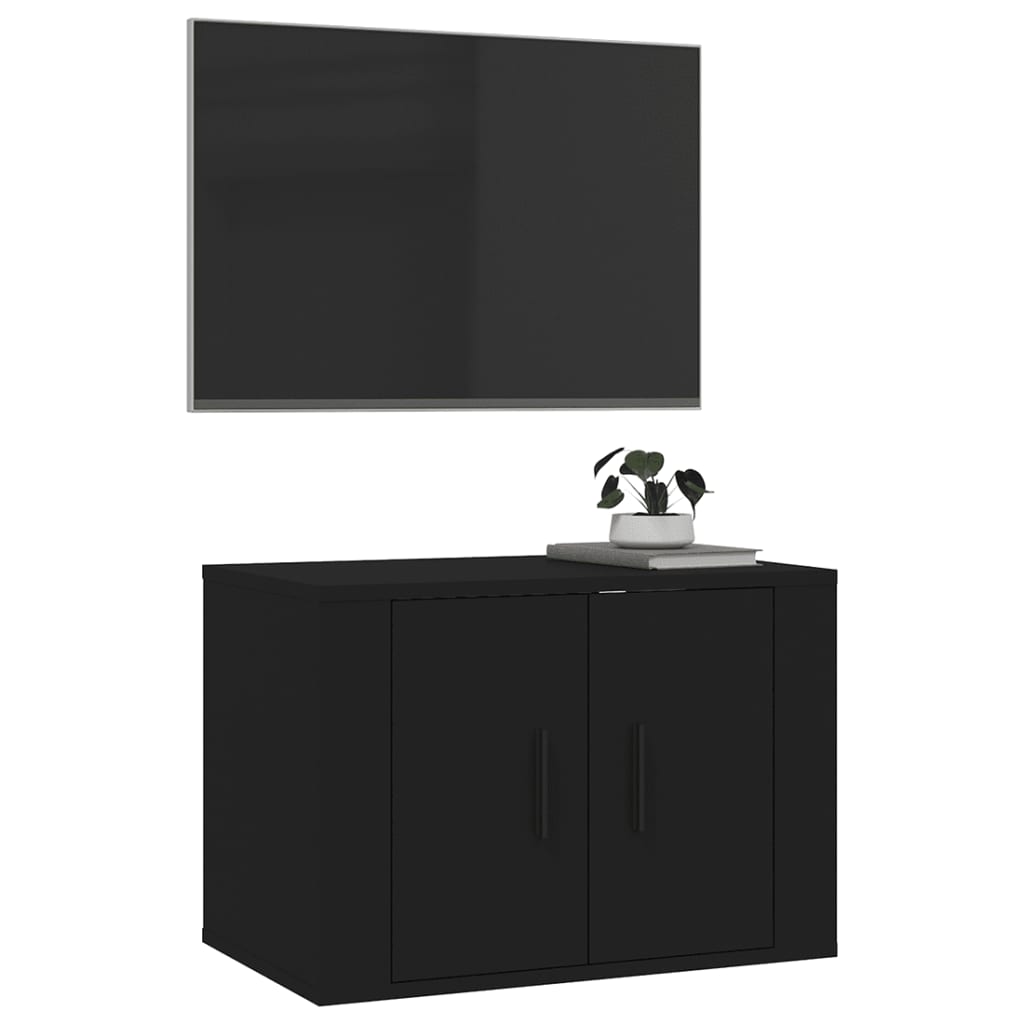 Seinäkiinnitettävä TV-taso musta 57x34,5x40 cm - Sisustajankoti.fi