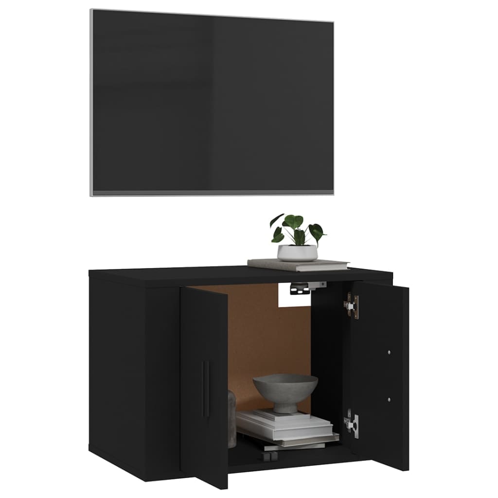 Seinäkiinnitettävä TV-taso musta 57x34,5x40 cm - Sisustajankoti.fi
