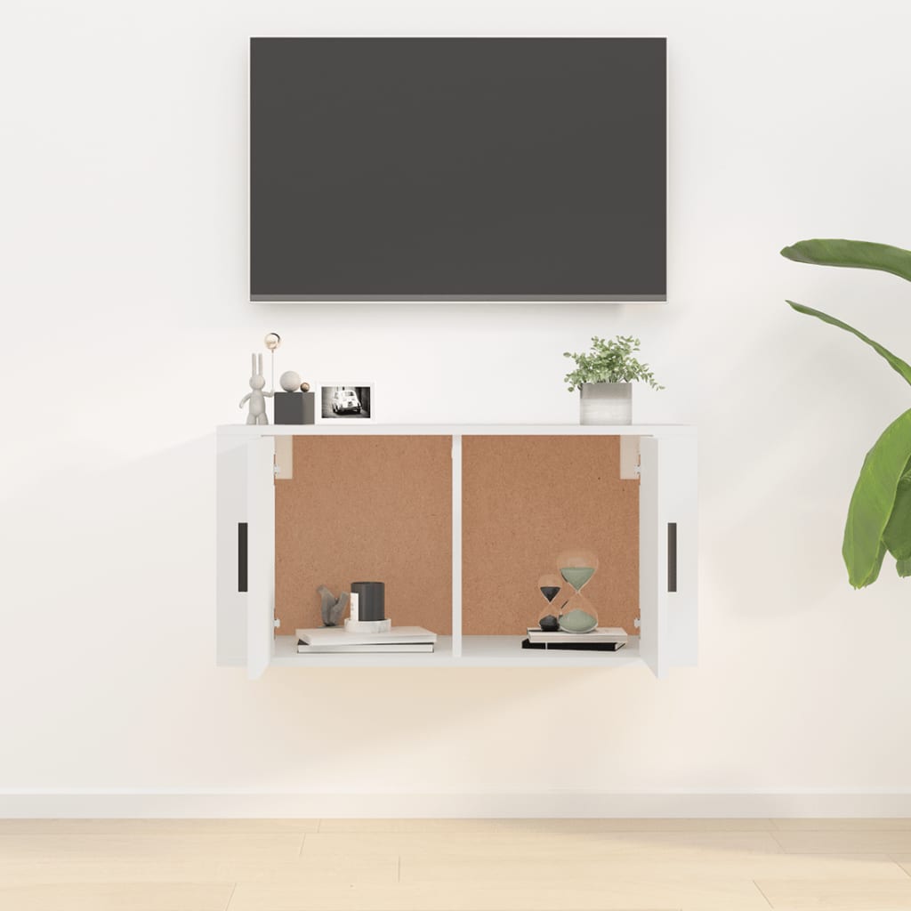 Seinäkiinnitettävä TV-taso valkoinen 80x34,5x40 cm - Sisustajankoti.fi
