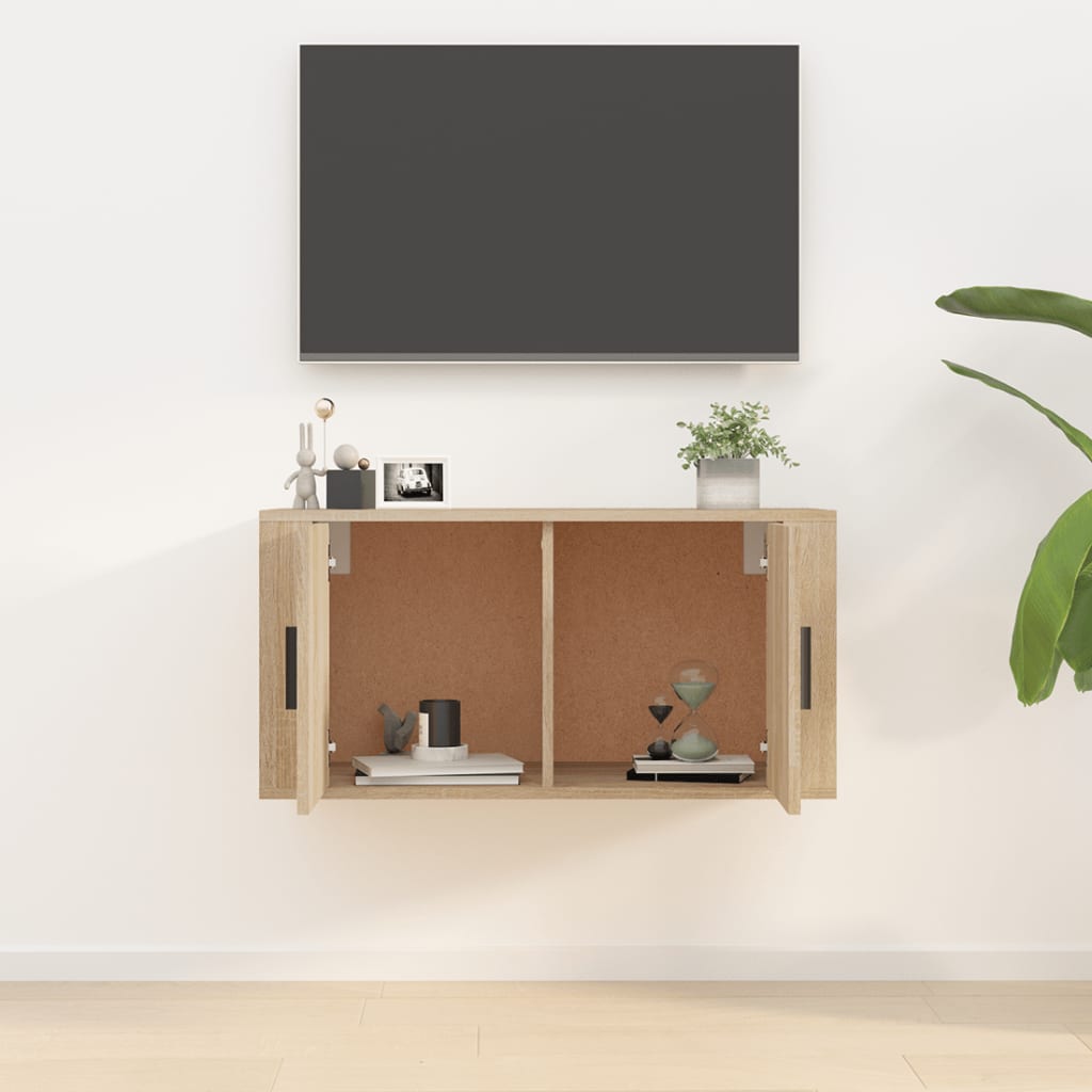 Seinäkiinnitettävä TV-taso Sonoma-tammi 80x34,5x40 cm - Sisustajankoti.fi