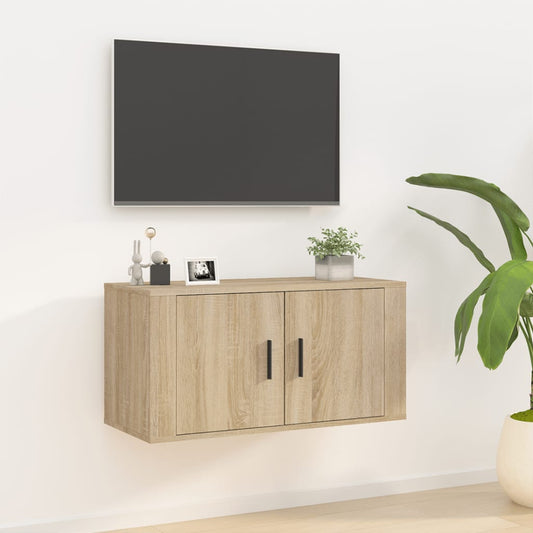Seinäkiinnitettävä TV-taso Sonoma-tammi 80x34,5x40 cm - Sisustajankoti.fi