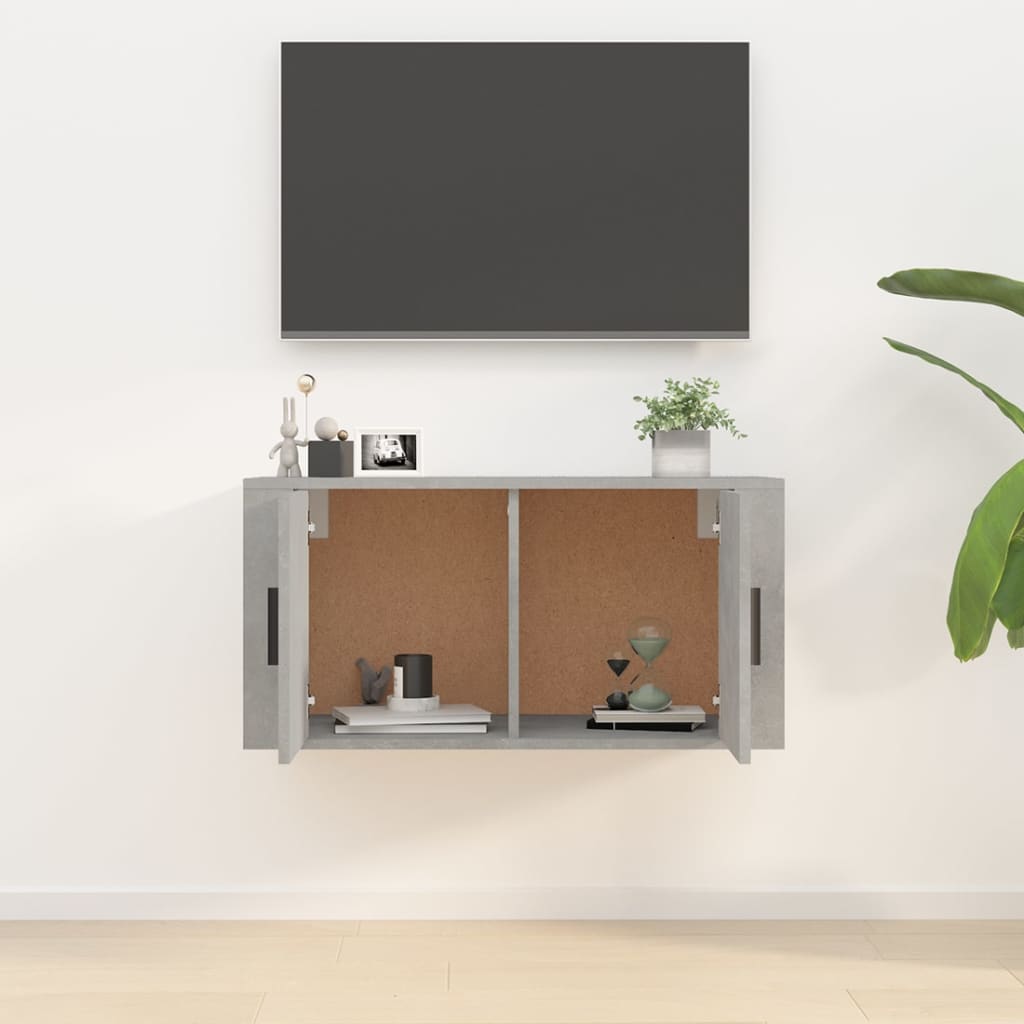 Seinäkiinnitettävä TV-taso betoninharmaa 80x34,5x40 cm - Sisustajankoti.fi