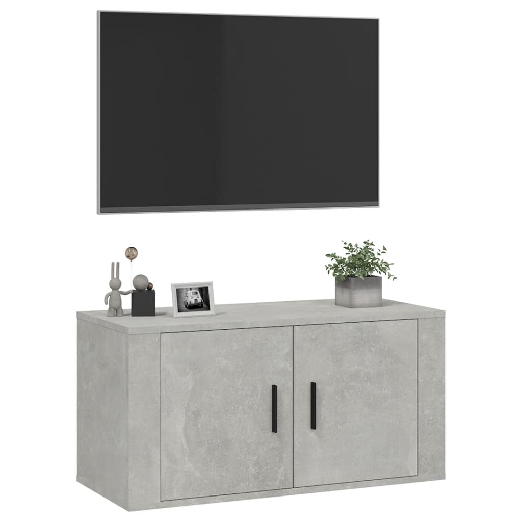 Seinäkiinnitettävä TV-taso betoninharmaa 80x34,5x40 cm - Sisustajankoti.fi