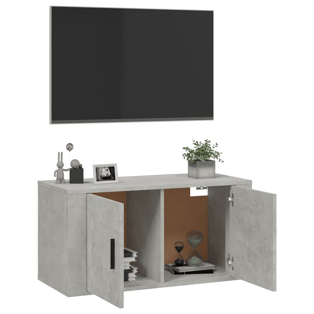 Seinäkiinnitettävä TV-taso betoninharmaa 80x34,5x40 cm - Sisustajankoti.fi