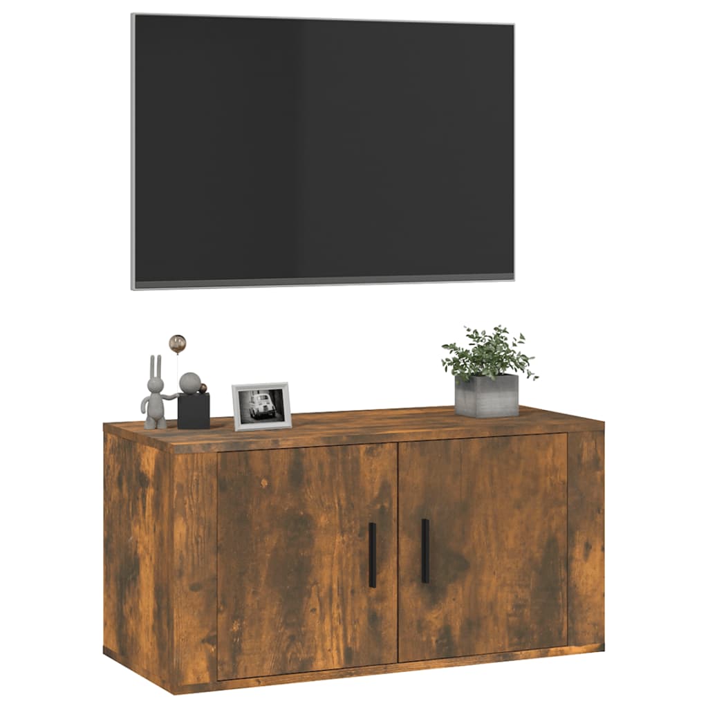 Seinäkiinnitettävä TV-taso savutammi 80x34,5x40 cm - Sisustajankoti.fi