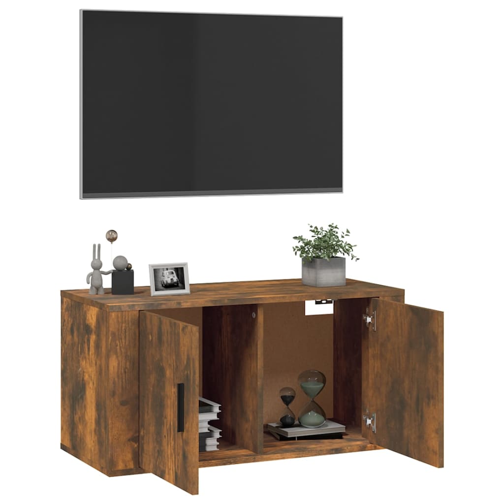 Seinäkiinnitettävä TV-taso savutammi 80x34,5x40 cm - Sisustajankoti.fi