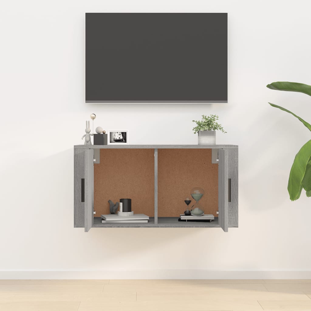 Seinäkiinnitettävä TV-taso harmaa Sonoma 80x34,5x40 cm - Sisustajankoti.fi