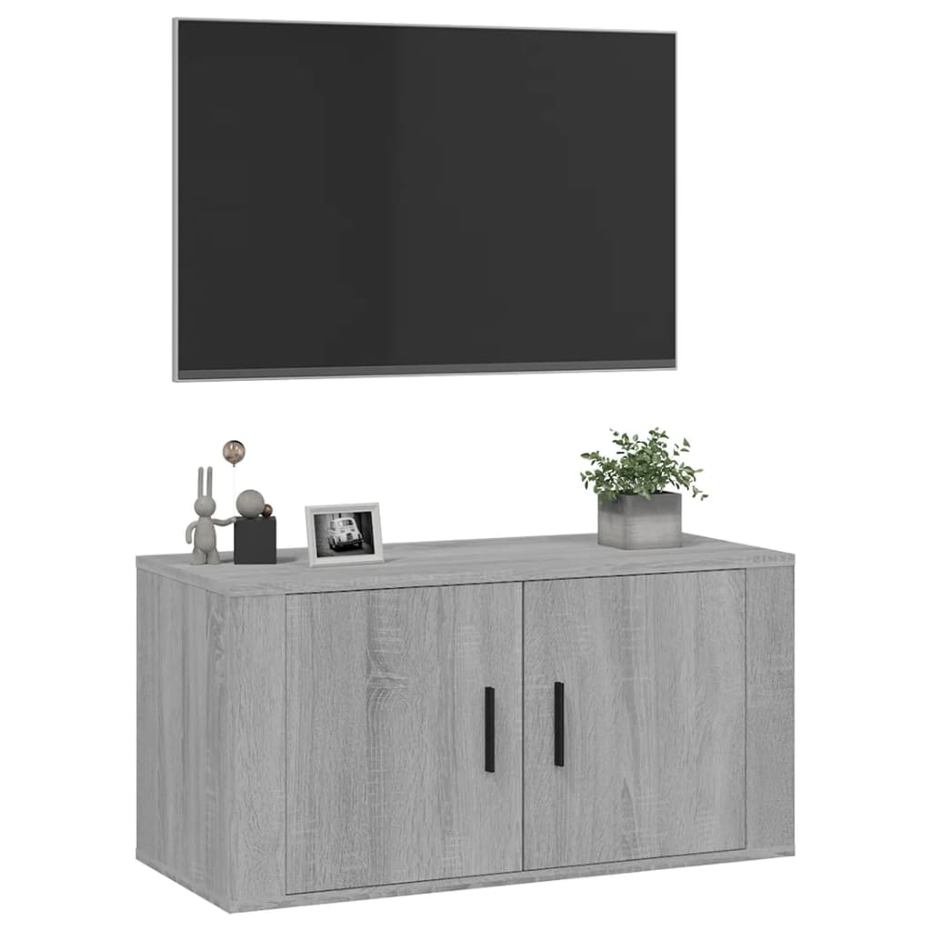Seinäkiinnitettävä TV-taso harmaa Sonoma 80x34,5x40 cm - Sisustajankoti.fi