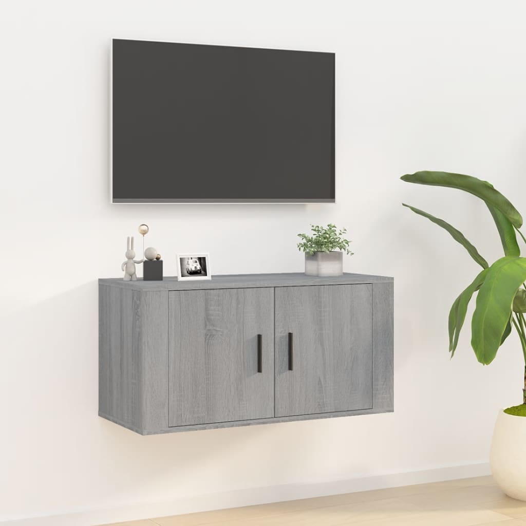 Seinäkiinnitettävä TV-taso harmaa Sonoma 80x34,5x40 cm - Sisustajankoti.fi