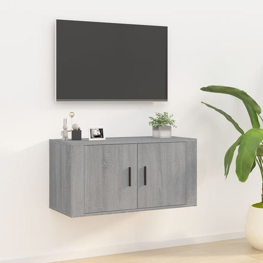 Seinäkiinnitettävä TV-taso harmaa Sonoma 80x34,5x40 cm - Sisustajankoti.fi
