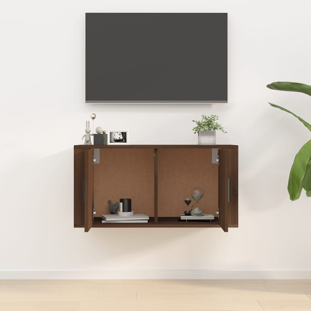 Seinäkiinnitettävä TV-taso ruskea tammi 80x34,5x40 cm - Sisustajankoti.fi